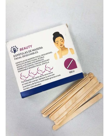 ESPATULA FACIAL BIGOTERA MADERA NO ESTERIL 100 UDS