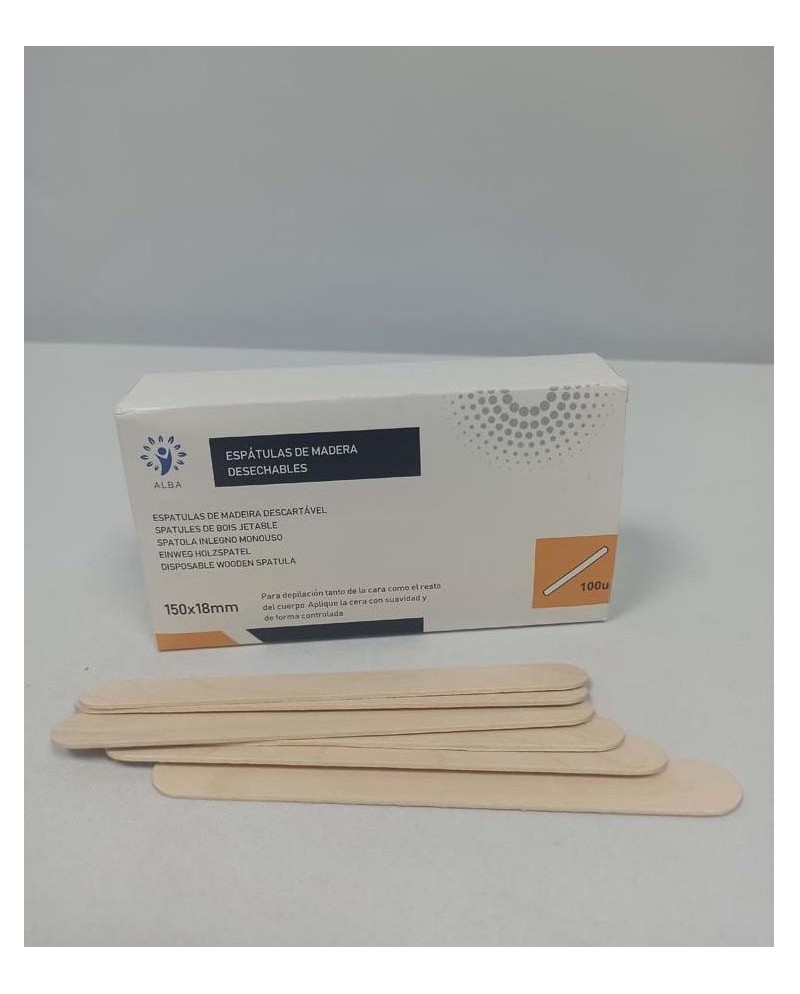 ESPATULA MADERA DESECHABLE DEPRESORES 150x18 mm  1