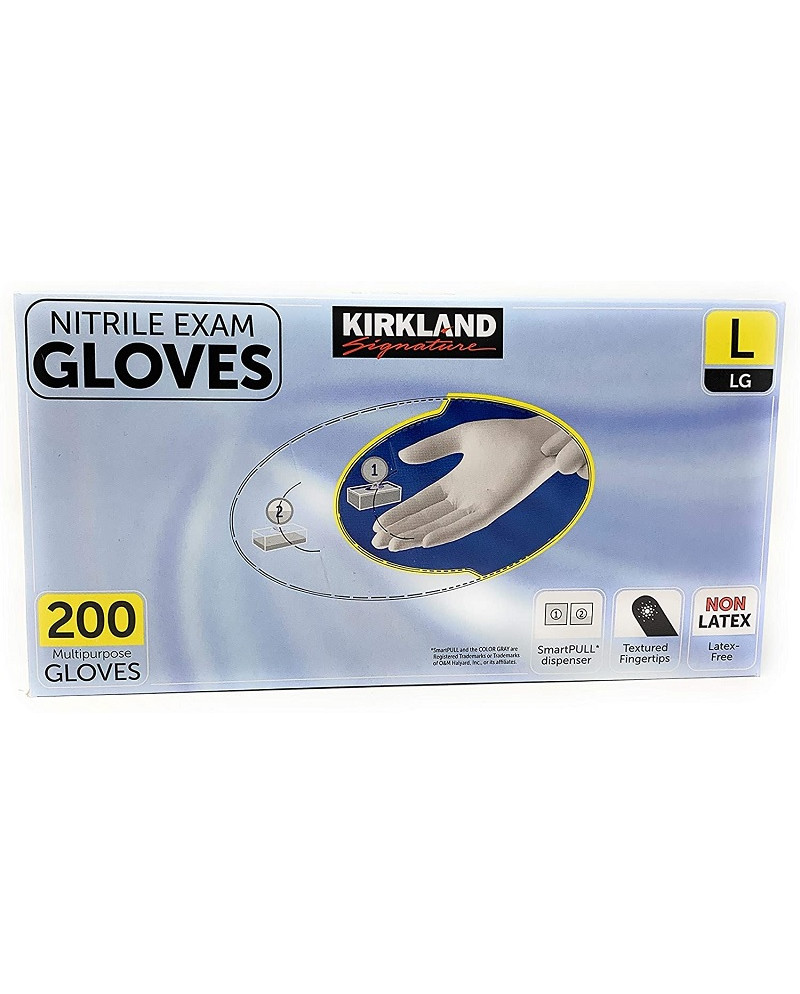 GUANTES NITRILO EXAMEN GRIS TALLA L CAJA 200 UNIDADES