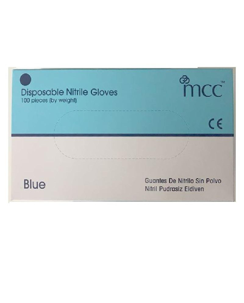 GUANTES DE NITRILO AZUL SIN POLVO 100 UDS.