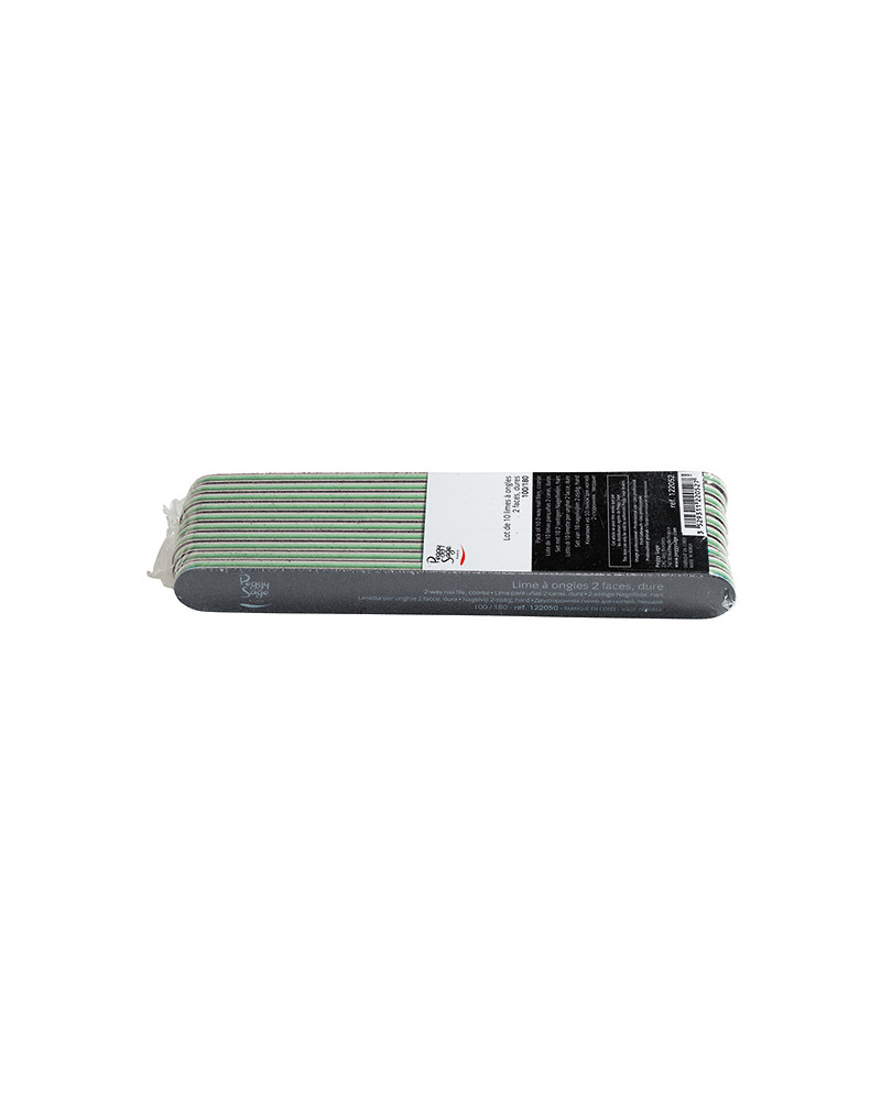 Lote 10 limas para uñas 2 caras 100/180, negro
