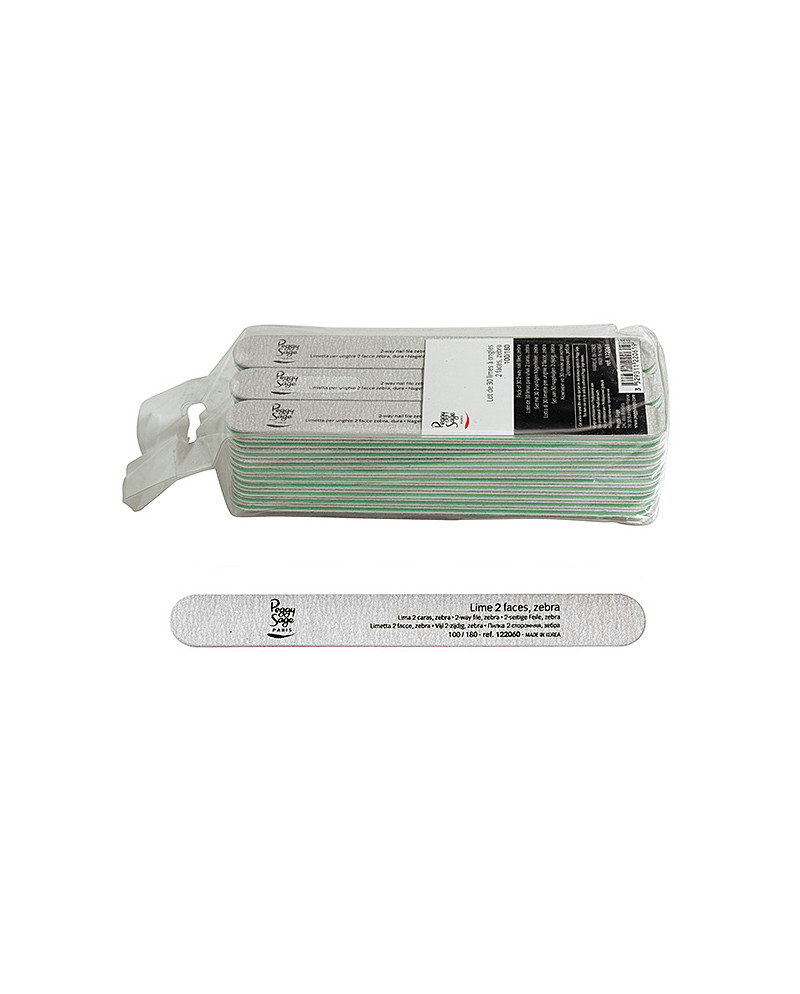 Lote 30 limas para uñas 2 caras 100/180, zebra
