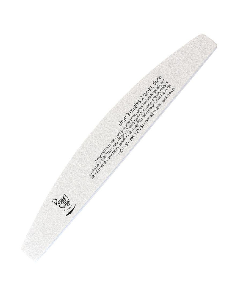 Lima semicircular para uñas 2 caras 100/180, blanc