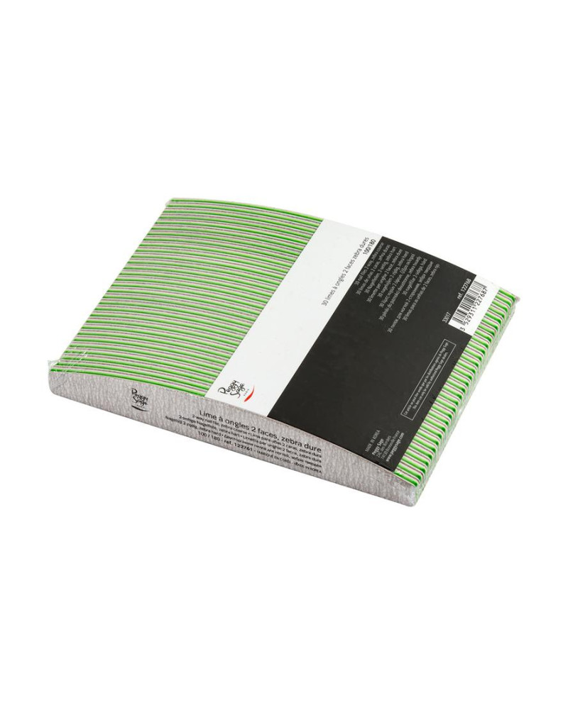 Lote 30 limas para uñas 2 caras, zebra dura 100/180