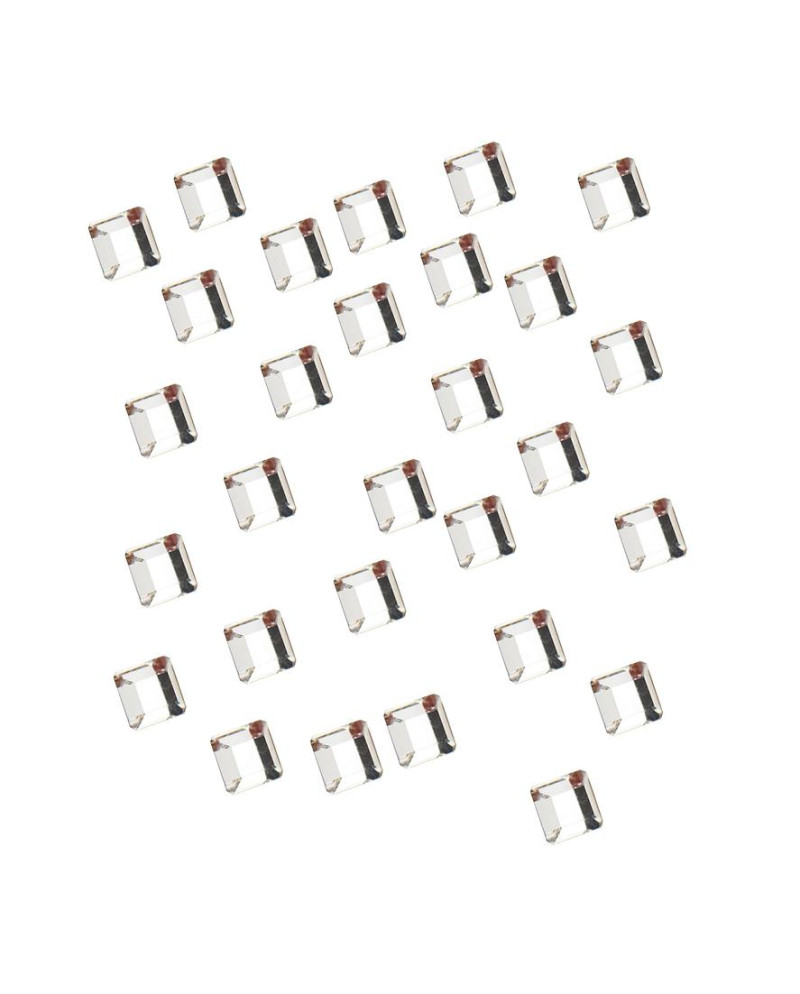 28 strass para uñas cuadradas plata 2 mm