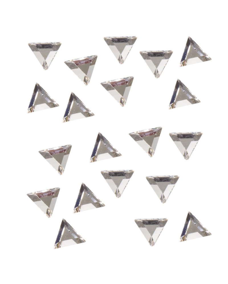 20 strass para uñas triangulares plata 3 mm