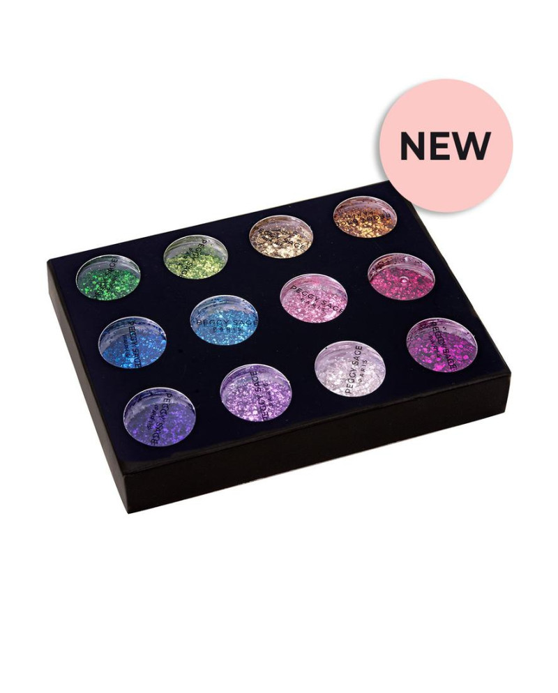 Caja de purpurinas para uñas x 12