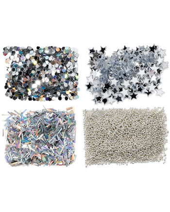 Mini kit de purpurinas para uñas - argent