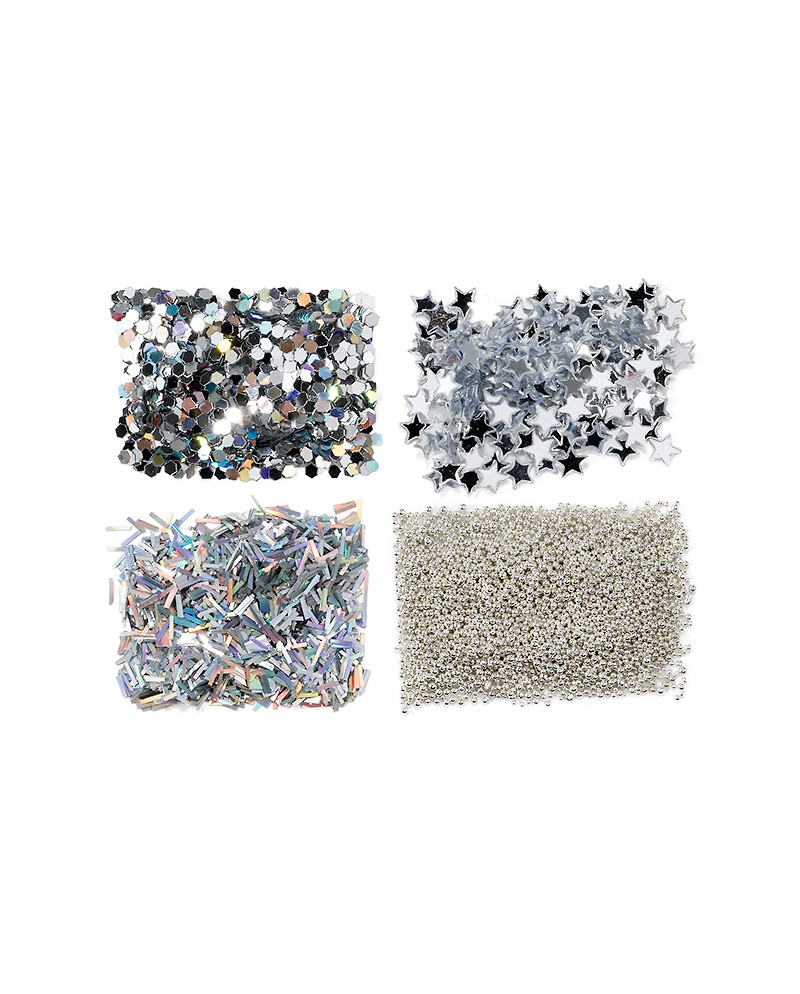 Mini kit de purpurinas para uñas - argent