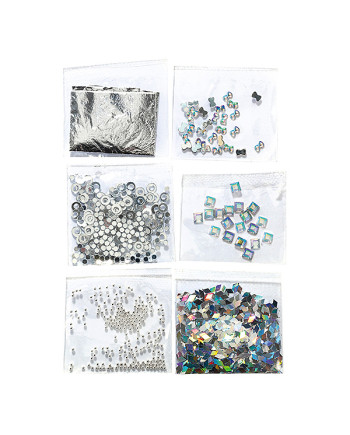 Mini kit nail art para uñas - argent