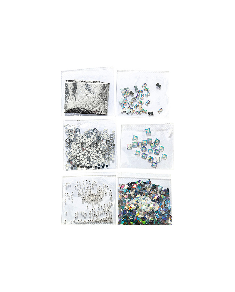 Mini kit nail art para uñas - argent