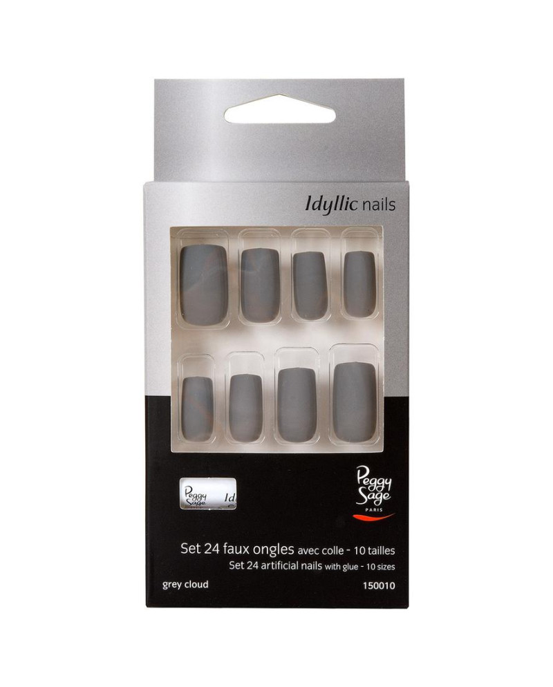 Set 24 uñas artificiales Idyllic nails - grey cloud
