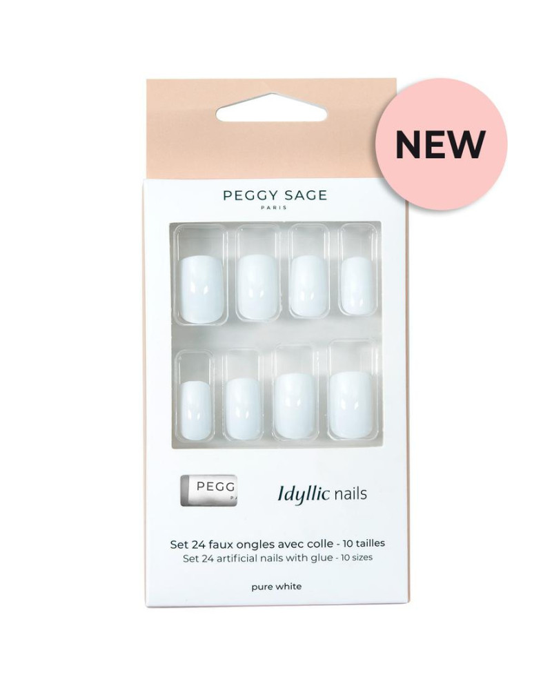 Set 24 uñas artificiales Idyllic nails pure white