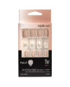 Juego de 24 uñas artificiales con parche - nude sparkle