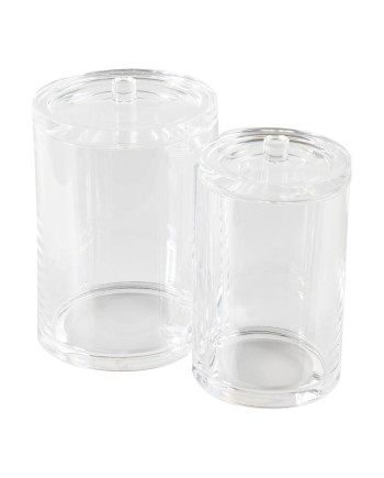 Dúo 2 botes de plástico acrílico