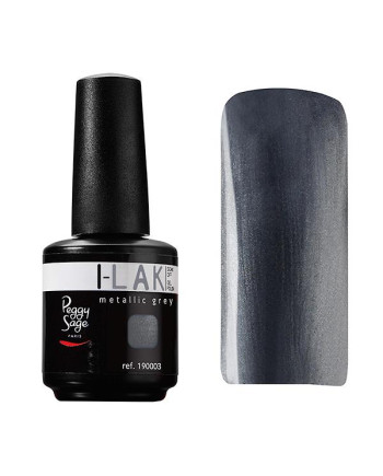 Soak Off Gel Polish - I-LAK metallic grey  - 15ml