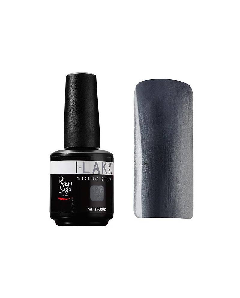 Soak Off Gel Polish - I-LAK metallic grey  - 15ml