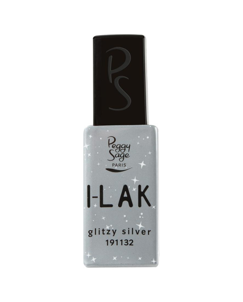I-LAK soak off gel polish glitzy silver - 11ml