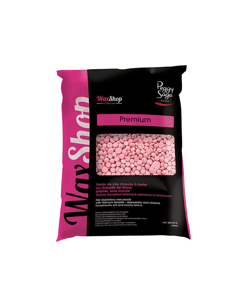 Perlas de cera depilatoria caliente 800g rose premium desechable sin banda