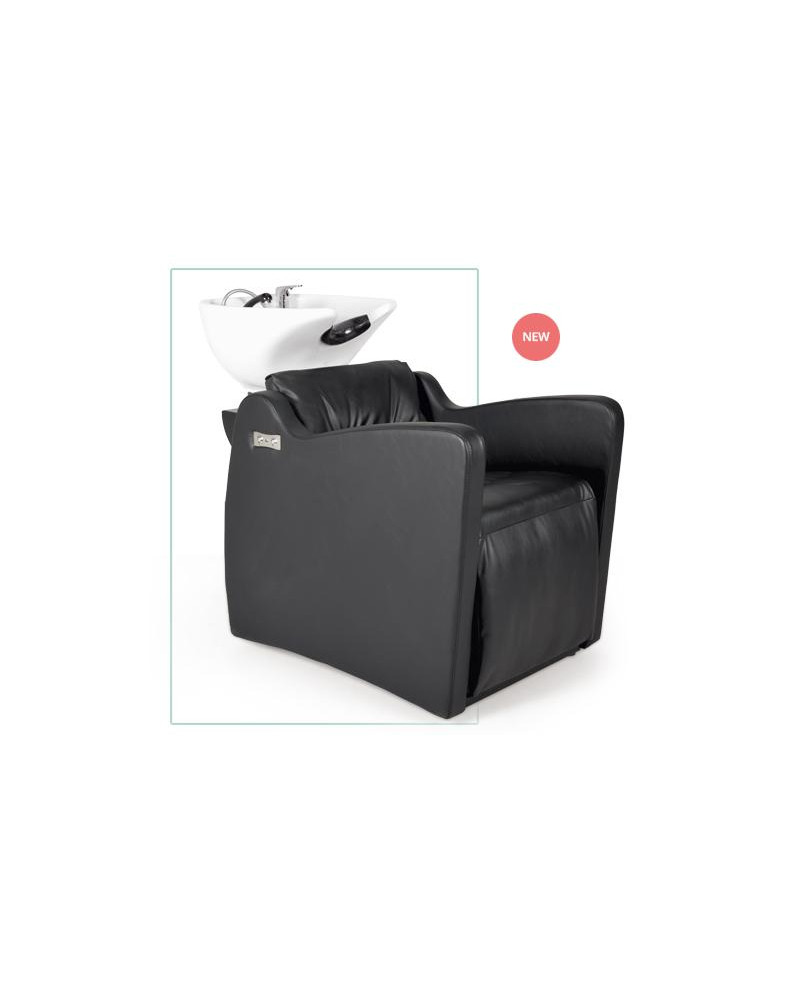 LAVACABEZAS POLARIS NEGRO NG3 CON RECLINACION ELECTRICA (CERAMICA ADONIS BLANCA Y SISTEMA ANTIGOTEO