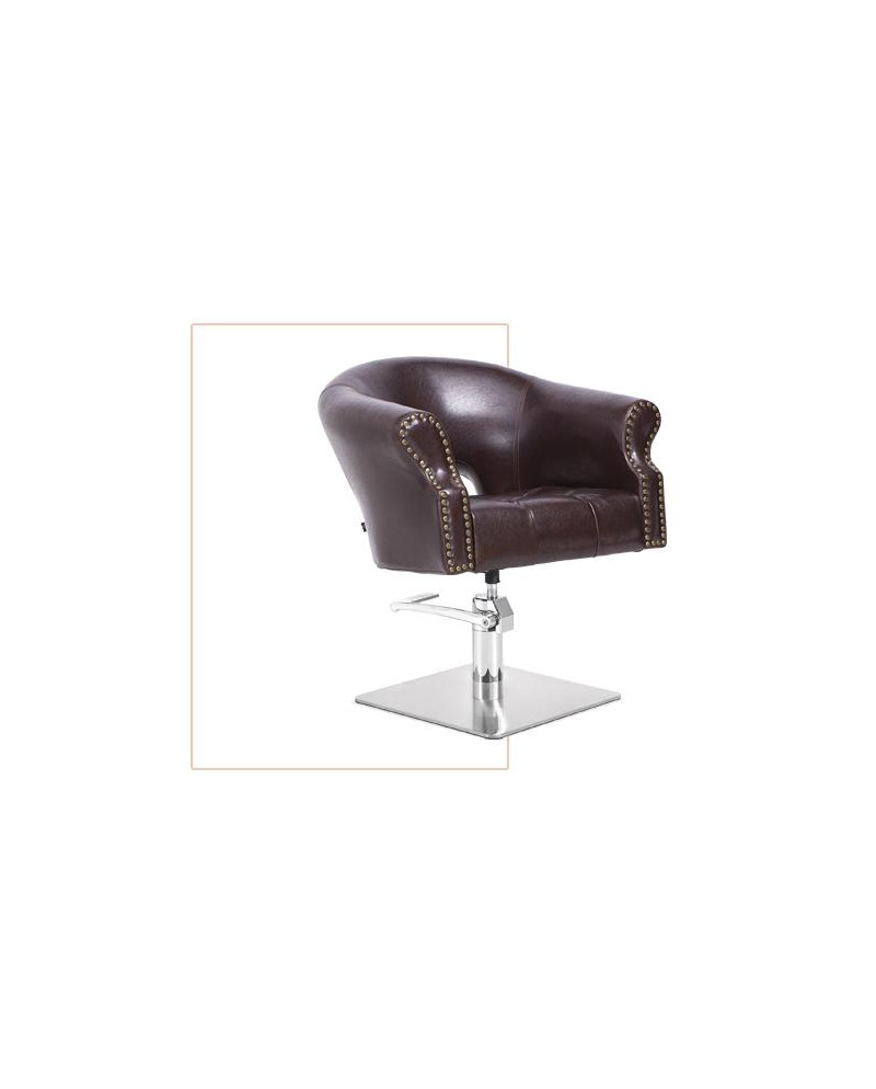 SILLON ROYALE MARRON VINTAGE BASE CUADRADA P27 BOMBRA HIDRAULICA B90 CON FRENO ITALOR