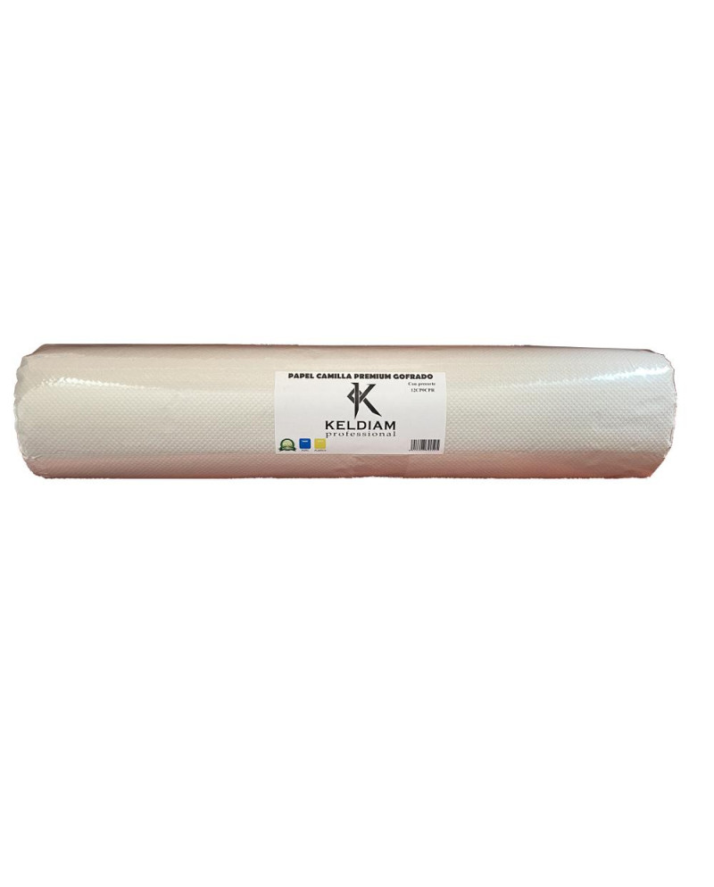 ROLLO PAPEL CAMILLA PREMIUM BLANCO GOFRADO 1.5kgs. KELDIAM