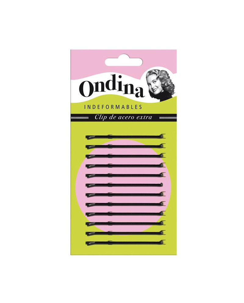 CARTON 12 CLIPS ONDINA NEGRO 7 cms.