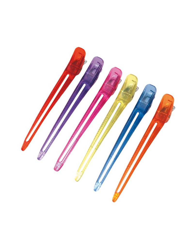 PINZAS GRANDES METAL-PLASTICO COLORES 6 UDS. 2524