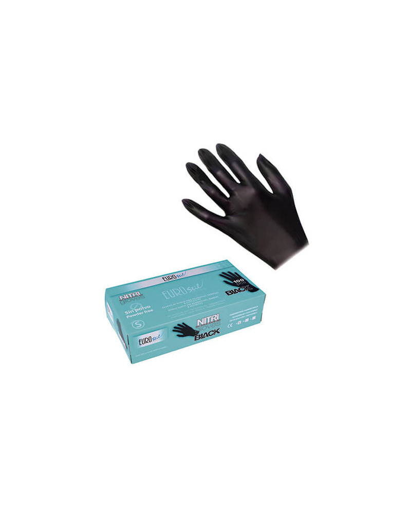 CAJA 100 GUANTES NITRILO NEGROS SIN POLVO TALLA M