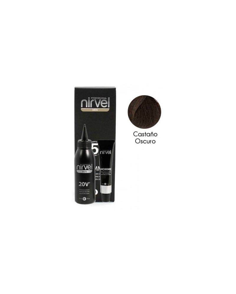 COLORACION EN CREMA NIRVEL HOMME CT6 CASTAÑO OSCURO 30 ML.