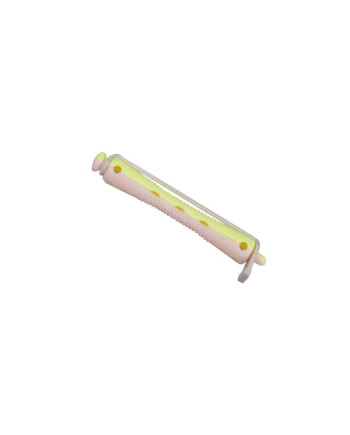 BIGUDI PLASTICO CORTO AMARILLO-ROSA 909 8 mm.