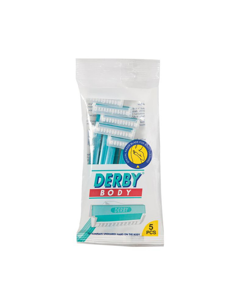 BOLSA 5 CUCHILLAS AFEITAR CUERPO DERBY CON PEINE PROTECTOR ESPECIAL DEPILACION LASER