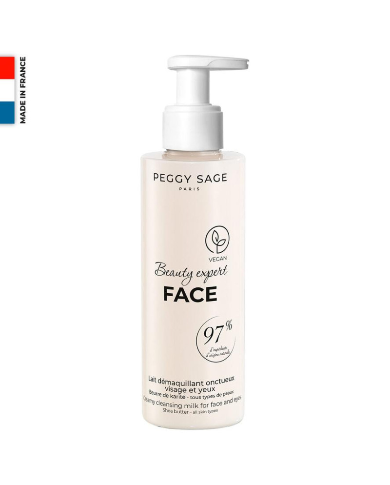 Leche desmaquilladora cremosa rostro y ojos BEAUTY EXPERT FACE - Manteca de Karite 200 ml.