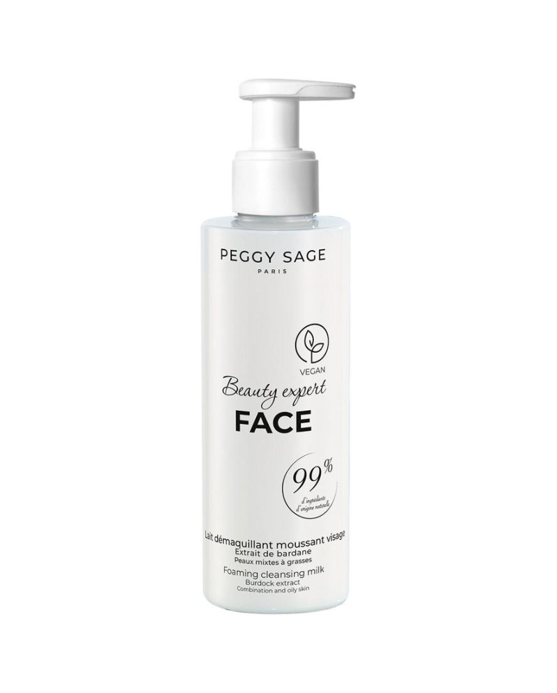 Leche desmaquilladora espumante rostro BEAUTY EXPERT FACE - extracto de bardana pieles mixtas y grasas 200 ml.