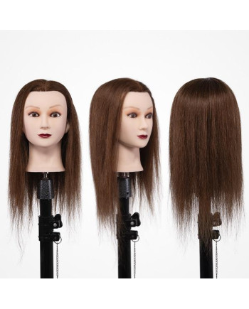 CABEZA MANIQUI WOMAN BLOND CABELLO 100% CABELLO HUMANO 45 CMS (INCLUYE SOPORTE)