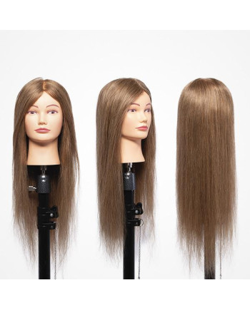 CABEZA MANIQUI WOMAN BLOND CABELLO 100% HUMANO 55-60 CMS SOPORTE INCLUIDO
