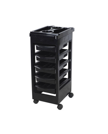CARRO PELUQUERIA ADAM 5 ESTANTES NEGRO